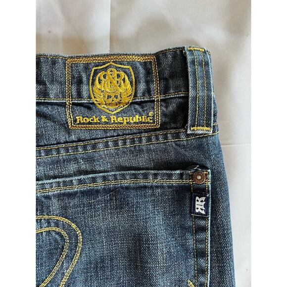 Rock & Republic Womens Henlee Jeans 38 (37.5) Medium Wash Button Fly Flaw - Picture 5 of 16